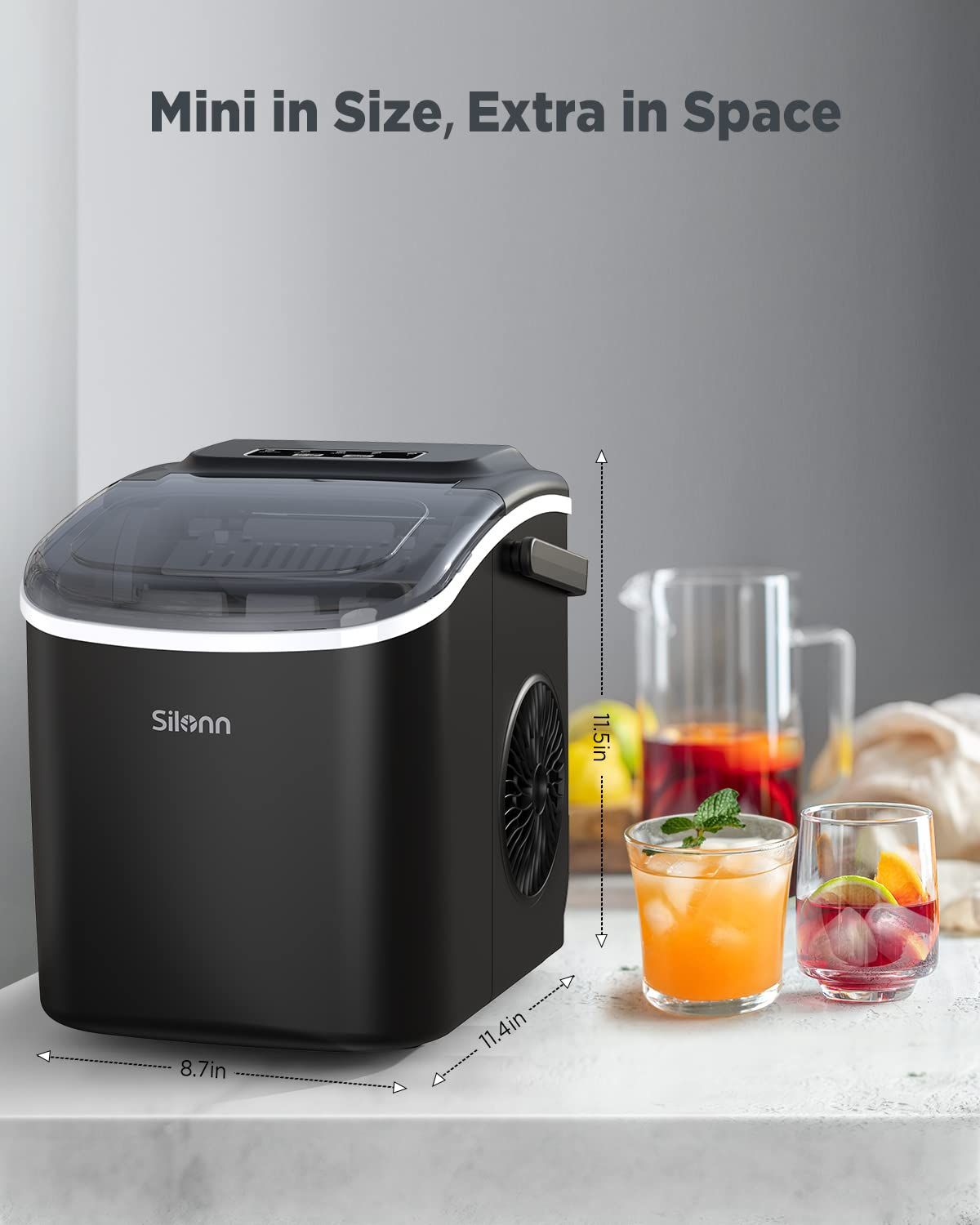 Silonn Ice Maker, 9 Cubes in 6 Mins